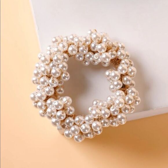 5/$25 DECORATIVE PEARL SCRUNCHY - Picture 2 of 4